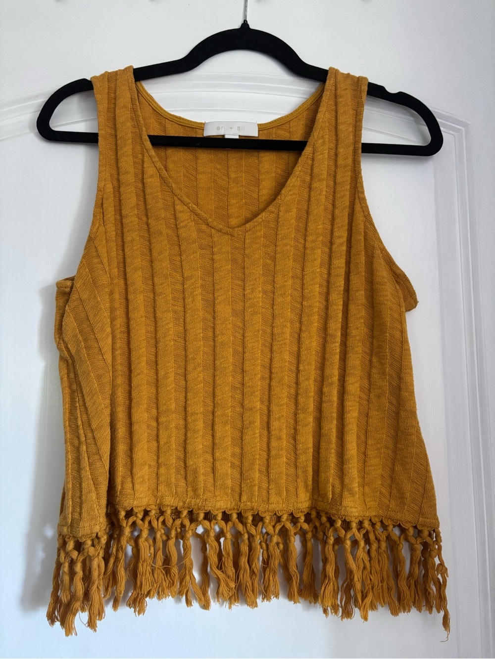 Anthropologie knit tank with fringe